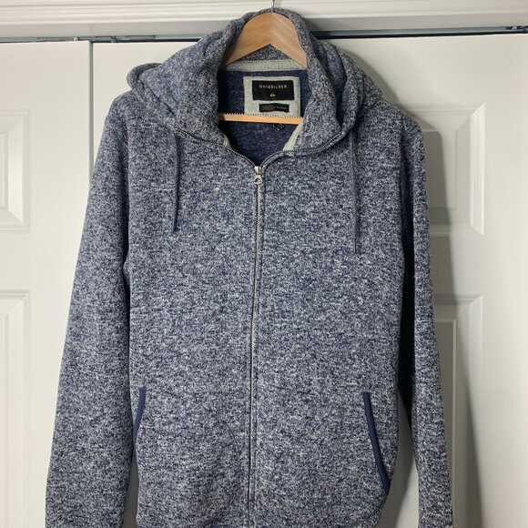 Quiksilver, MensHoodie, Winter, Cozy.FullZip, XLSize, Blue&Grey,SurfStyle,Casual - Picture 6 of 16